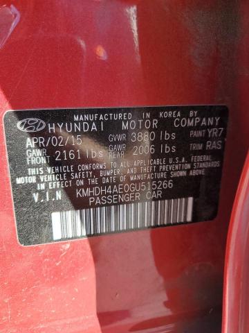 Photo 11 VIN: KMHDH4AE0GU515266 - HYUNDAI ELANTRA SE 