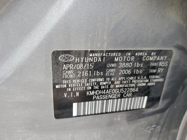 Photo 12 VIN: KMHDH4AE0GU522864 - HYUNDAI ELANTRA 