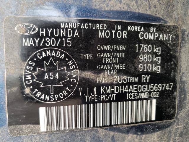 Photo 9 VIN: KMHDH4AE0GU569747 - HYUNDAI ELANTRA SE 