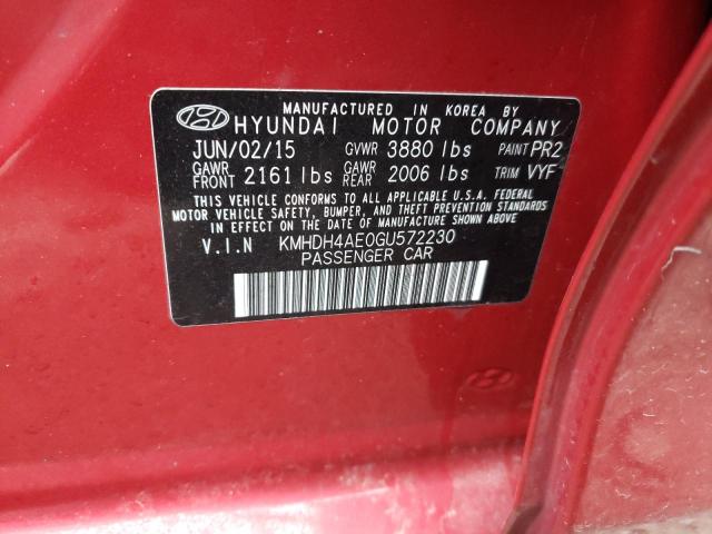 Photo 11 VIN: KMHDH4AE0GU572230 - HYUNDAI ELANTRA SE 