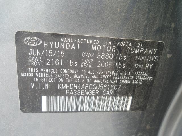 Photo 9 VIN: KMHDH4AE0GU581607 - HYUNDAI ELANTRA SE 