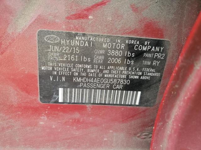 Photo 12 VIN: KMHDH4AE0GU587830 - HYUNDAI ELANTRA SE 