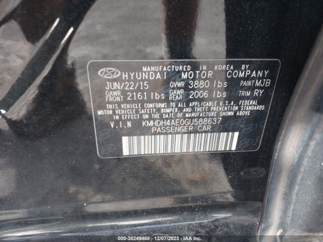 Photo 8 VIN: KMHDH4AE0GU588637 - HYUNDAI ELANTRA 