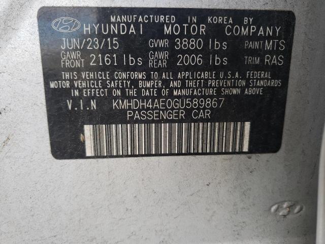 Photo 11 VIN: KMHDH4AE0GU589867 - HYUNDAI ELANTRA SE 