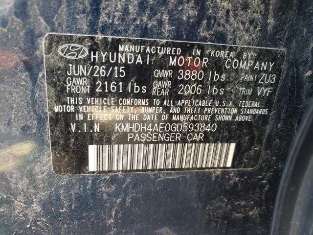 Photo 12 VIN: KMHDH4AE0GU593840 - HYUNDAI ELANTRA SE 