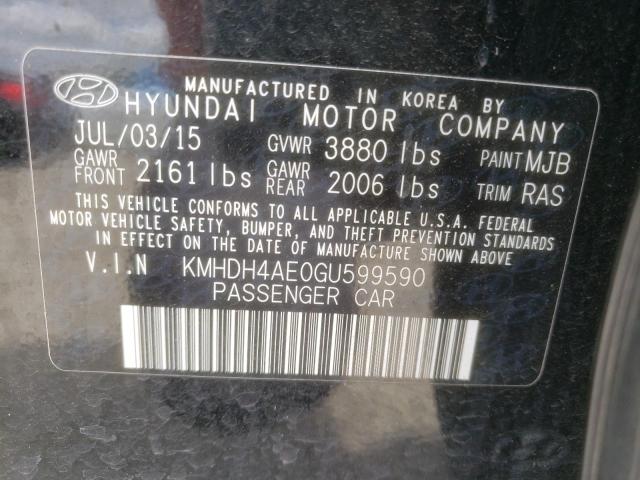 Photo 12 VIN: KMHDH4AE0GU599590 - HYUNDAI ELANTRA SE 