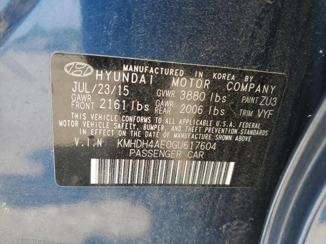 Photo 11 VIN: KMHDH4AE0GU617604 - HYUNDAI ELANTRA SE 