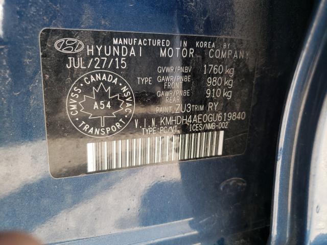 Photo 9 VIN: KMHDH4AE0GU619840 - HYUNDAI ELANTRA SE 