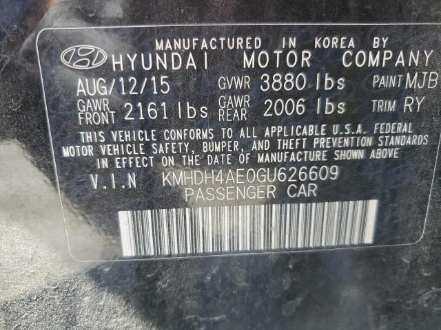 Photo 11 VIN: KMHDH4AE0GU626609 - HYUNDAI ELANTRA 