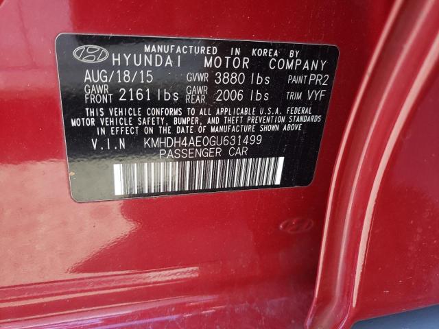 Photo 12 VIN: KMHDH4AE0GU631499 - HYUNDAI ELANTRA SE 