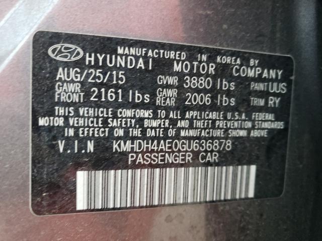 Photo 9 VIN: KMHDH4AE0GU636878 - HYUNDAI ELANTRA SE 