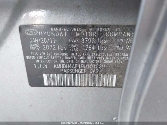 Photo 8 VIN: KMHDH4AE1BU101339 - HYUNDAI ELANTRA 