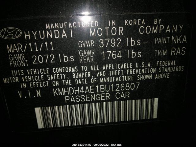 Photo 8 VIN: KMHDH4AE1BU126807 - HYUNDAI ELANTRA 