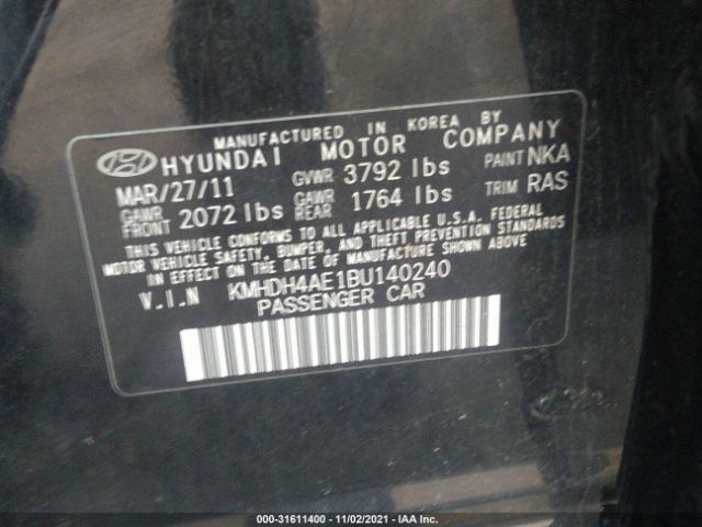 Photo 8 VIN: KMHDH4AE1BU140240 - HYUNDAI ELANTRA 