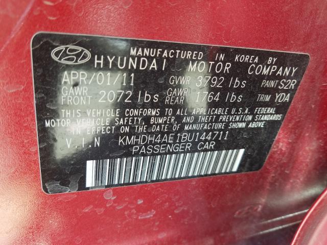 Photo 9 VIN: KMHDH4AE1BU144711 - HYUNDAI ELANTRA GL 