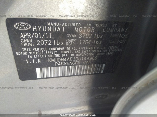 Photo 8 VIN: KMHDH4AE1BU144966 - HYUNDAI ELANTRA 