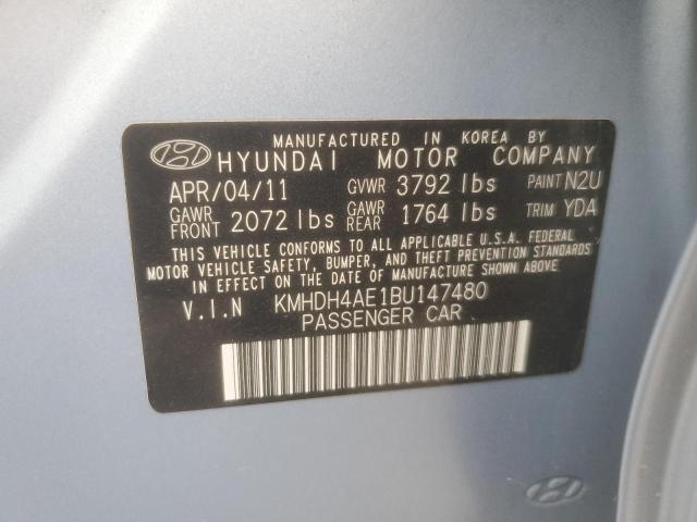 Photo 11 VIN: KMHDH4AE1BU147480 - HYUNDAI ELANTRA GL 