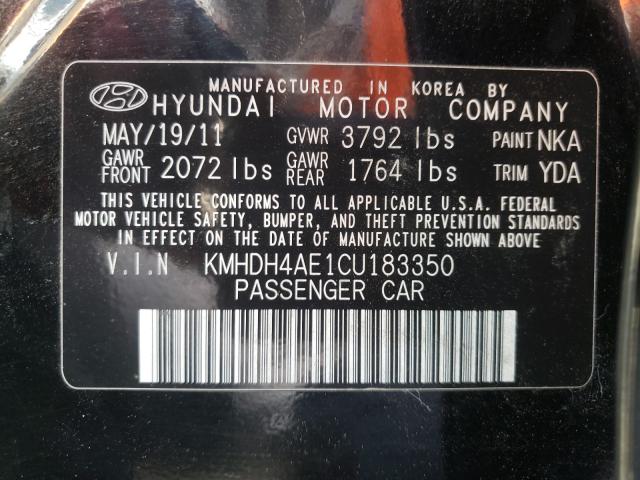 Photo 9 VIN: KMHDH4AE1CU183350 - HYUNDAI ELANTRA GL 