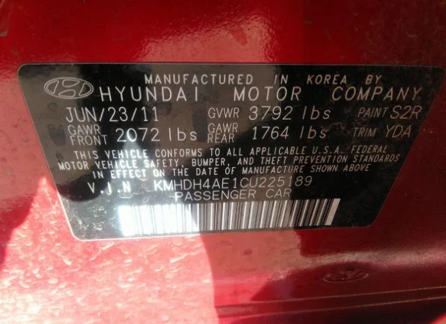 Photo 8 VIN: KMHDH4AE1CU225189 - HYUNDAI ELANTRA 