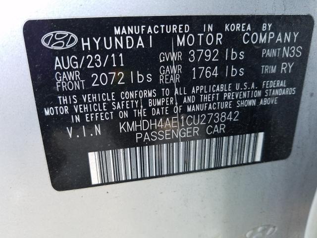 Photo 9 VIN: KMHDH4AE1CU273842 - HYUNDAI ELANTRA GL 