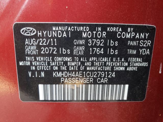 Photo 9 VIN: KMHDH4AE1CU279124 - HYUNDAI ELANTRA GL 