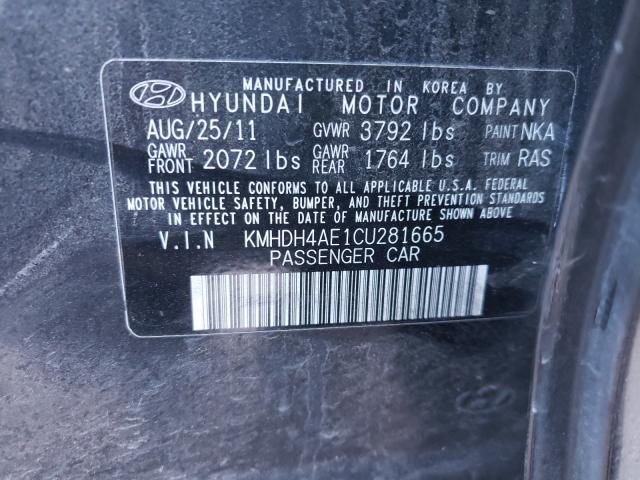 Photo 9 VIN: KMHDH4AE1CU281665 - HYUNDAI ELANTRA GL 