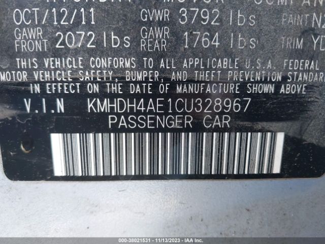 Photo 8 VIN: KMHDH4AE1CU328967 - HYUNDAI ELANTRA 