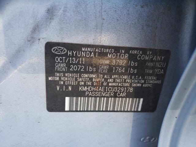 Photo 11 VIN: KMHDH4AE1CU329178 - HYUNDAI ELANTRA GL 