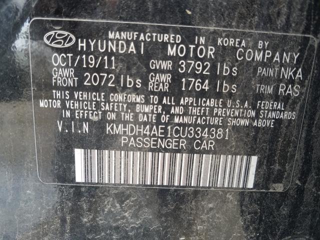 Photo 9 VIN: KMHDH4AE1CU334381 - HYUNDAI ELANTRA GL 