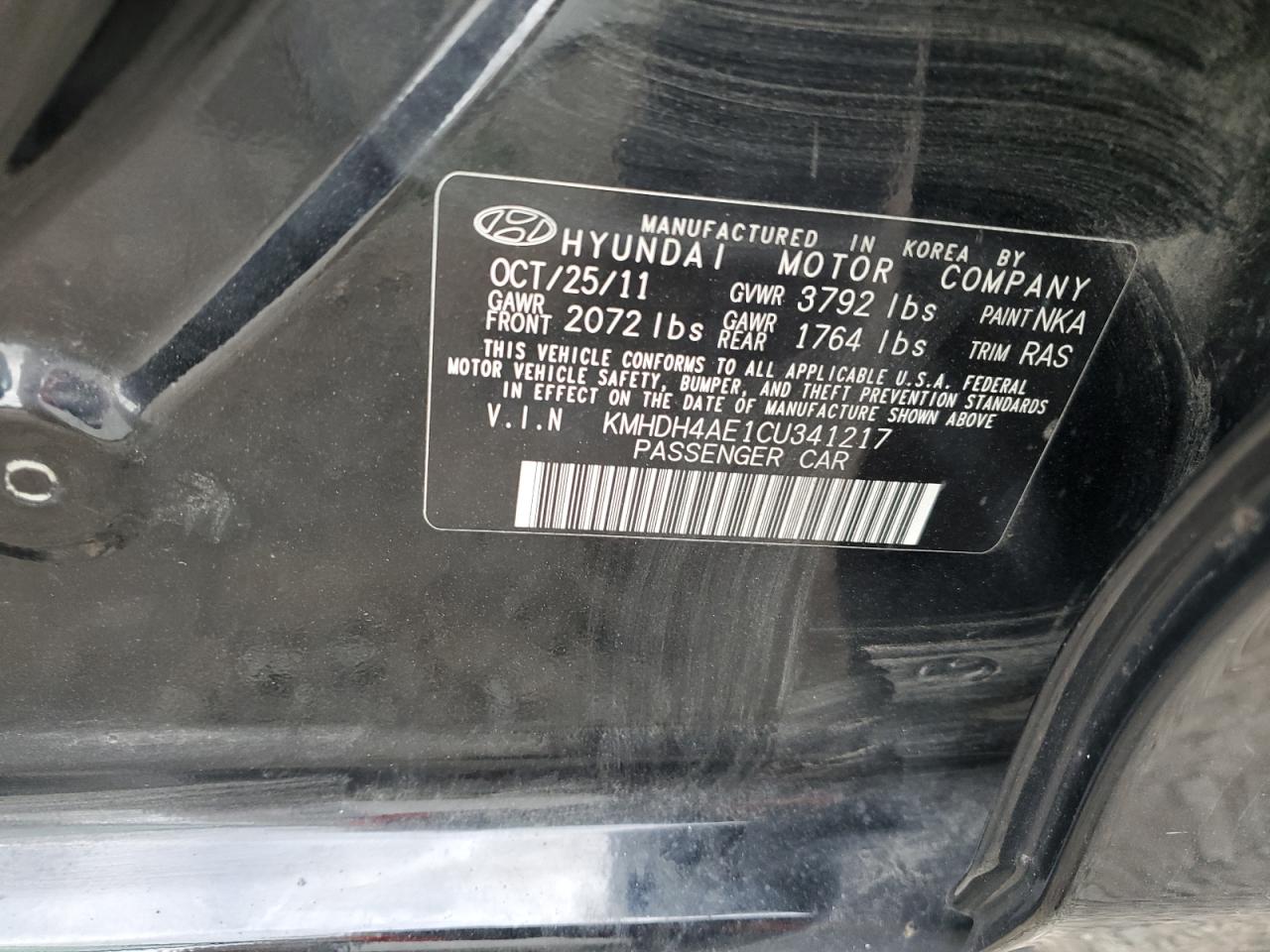 Photo 11 VIN: KMHDH4AE1CU341217 - HYUNDAI ELANTRA 