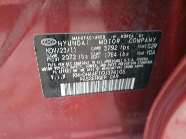 Photo 12 VIN: KMHDH4AE1CU374105 - HYUNDAI ELANTRA 