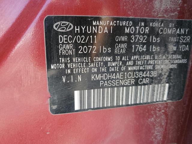 Photo 11 VIN: KMHDH4AE1CU384438 - HYUNDAI ELANTRA GL 