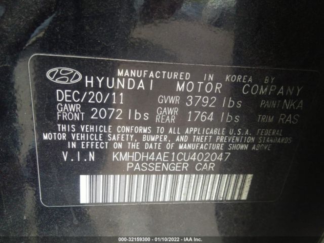 Photo 8 VIN: KMHDH4AE1CU402047 - HYUNDAI ELANTRA 