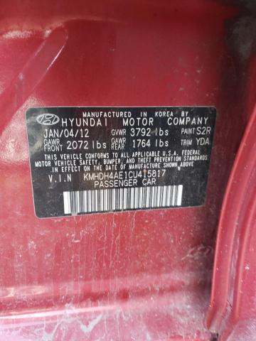 Photo 11 VIN: KMHDH4AE1CU415817 - HYUNDAI ELANTRA 