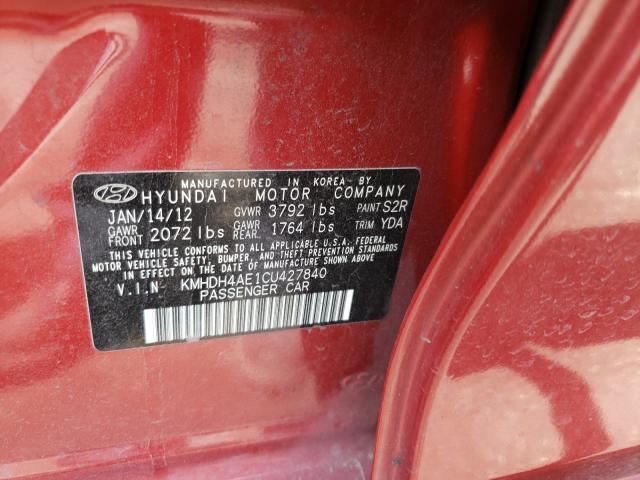 Photo 9 VIN: KMHDH4AE1CU427840 - HYUNDAI ELANTRA GL 