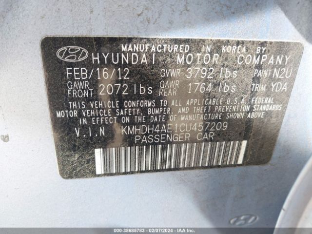 Photo 8 VIN: KMHDH4AE1CU457209 - HYUNDAI ELANTRA 