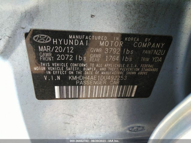 Photo 8 VIN: KMHDH4AE1DU492253 - HYUNDAI ELANTRA 