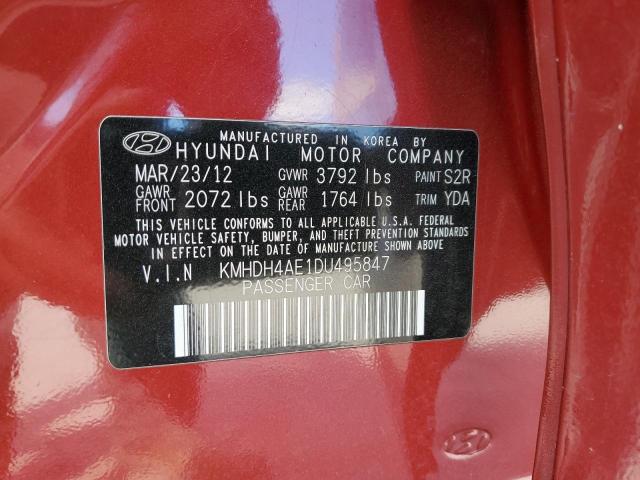 Photo 12 VIN: KMHDH4AE1DU495847 - HYUNDAI ELANTRA GL 