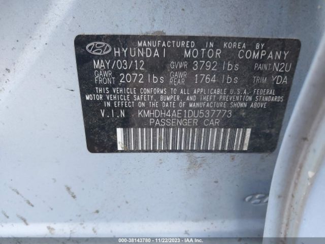 Photo 8 VIN: KMHDH4AE1DU537773 - HYUNDAI ELANTRA 