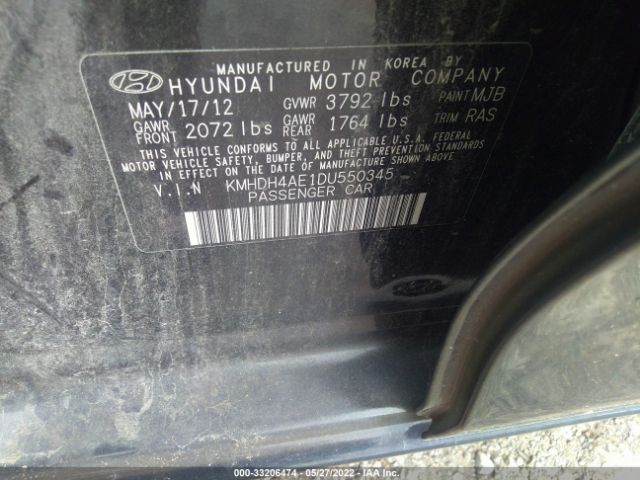 Photo 8 VIN: KMHDH4AE1DU550345 - HYUNDAI ELANTRA 