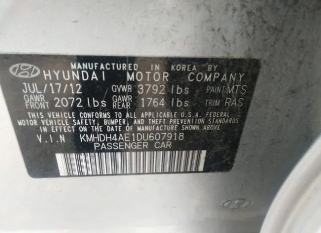 Photo 8 VIN: KMHDH4AE1DU607918 - HYUNDAI ELANTRA 