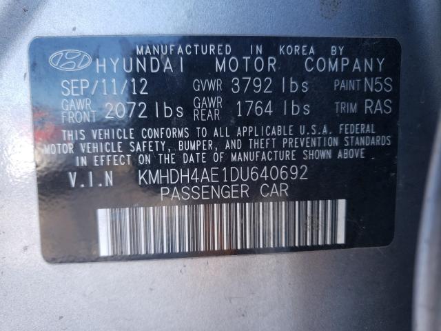 Photo 9 VIN: KMHDH4AE1DU640692 - HYUNDAI ELANTRA 