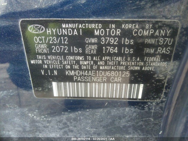 Photo 8 VIN: KMHDH4AE1DU680125 - HYUNDAI ELANTRA 