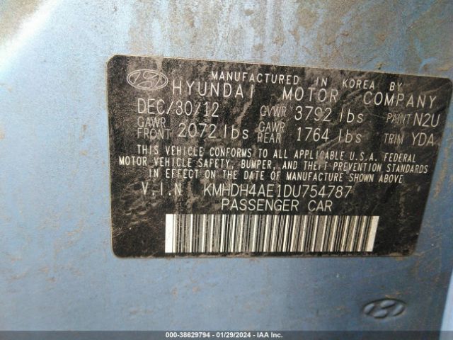 Photo 8 VIN: KMHDH4AE1DU754787 - HYUNDAI ELANTRA 