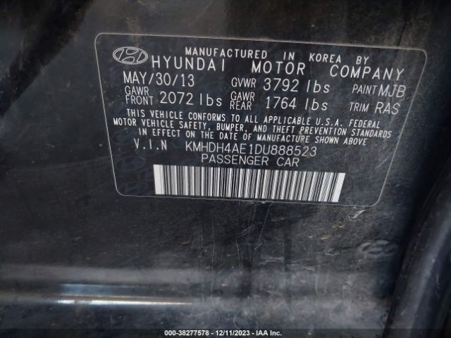 Photo 8 VIN: KMHDH4AE1DU888523 - HYUNDAI ELANTRA 