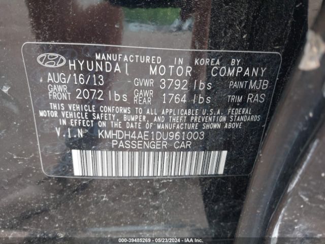 Photo 8 VIN: KMHDH4AE1DU961003 - HYUNDAI ELANTRA 