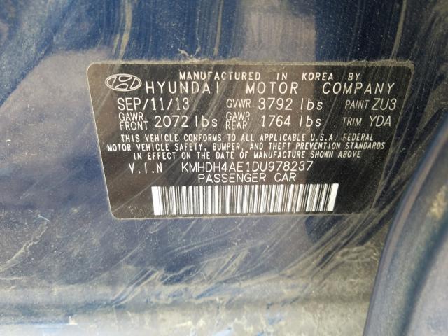 Photo 9 VIN: KMHDH4AE1DU978237 - HYUNDAI ELANTRA GL 