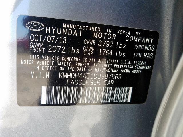 Photo 9 VIN: KMHDH4AE1DU997869 - HYUNDAI ELANTRA GL 