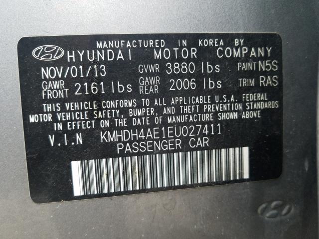 Photo 9 VIN: KMHDH4AE1EU027411 - HYUNDAI ELANTRA SE 