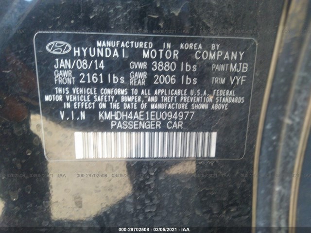 Photo 8 VIN: KMHDH4AE1EU094977 - HYUNDAI ELANTRA 